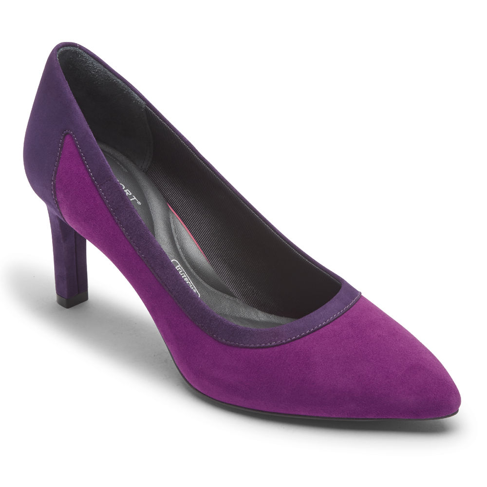 Sapatos De Salto Rockport Mulher Roxo - Total Motion Valerie Luxe Pieced - 27190PIUA